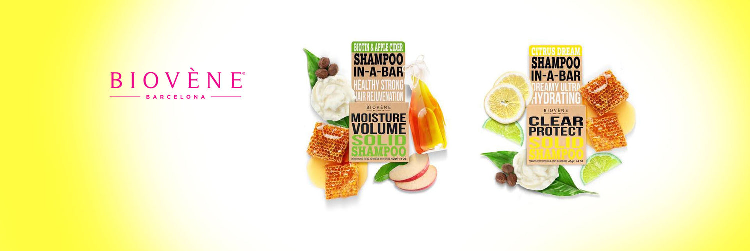 This is how you can replace the plastic bottle with Clear & Protect Solid Shampoo and Conditioner In-A-Bar from Biovène Barcelona!