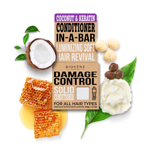 DAMAGE CONTROL Coconut &amp; Keratin Solid Conditioner Bar